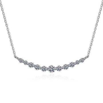 Sensational Total 1.1ct Round Brilliant Cut High Quality Moissanite Diamonds Necklace Sparkling Jewellery - The Jewellery Supermarket